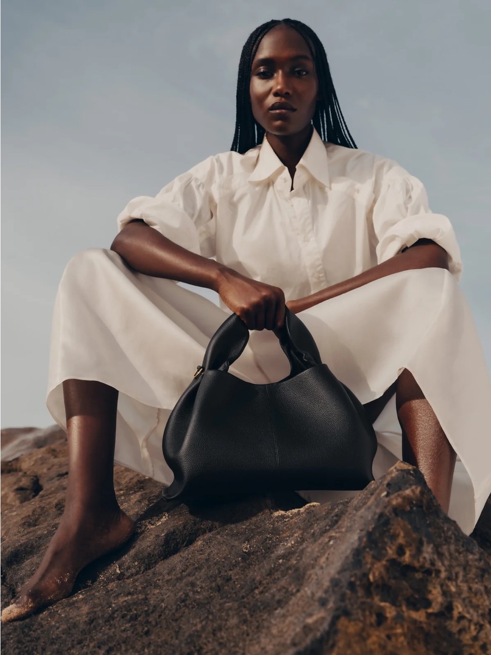 POLENE Numéro Neuf EDITION TEXTURED BLACK bag * no shoulder strap - Picture 3 of 17